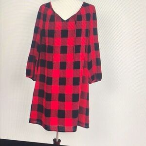 Plaid Red and Black Women's Dress